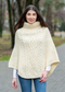 Cable Knit Cowl Neck Poncho