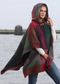 Sarah Hooded One Button Cape - Mulberry