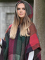 Sarah Hooded One Button Cape - Mulberry
