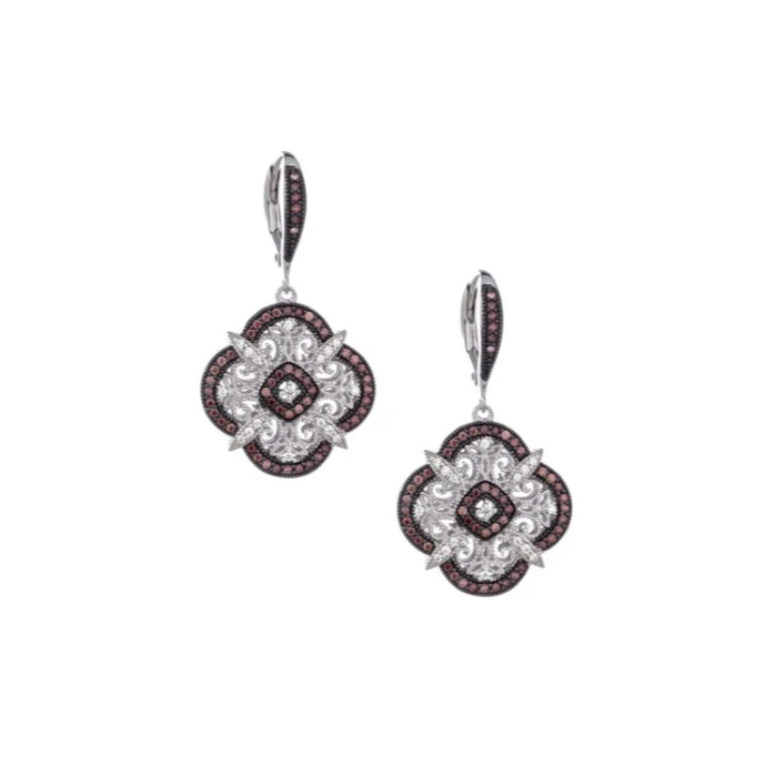 Silver Night & Day Scalloped Earrings