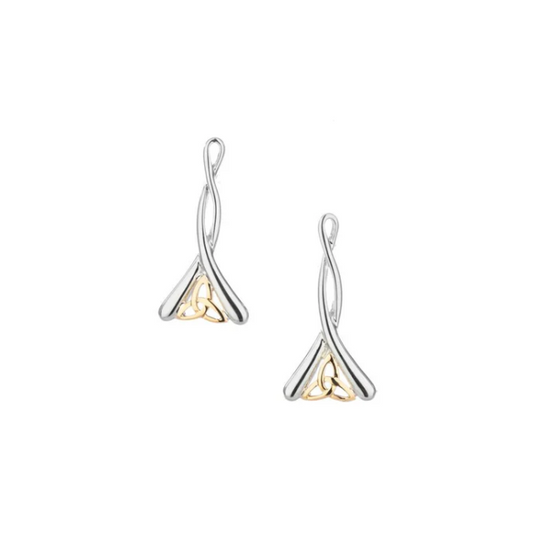 Silver and 10k Gold Trinity Post Earrings