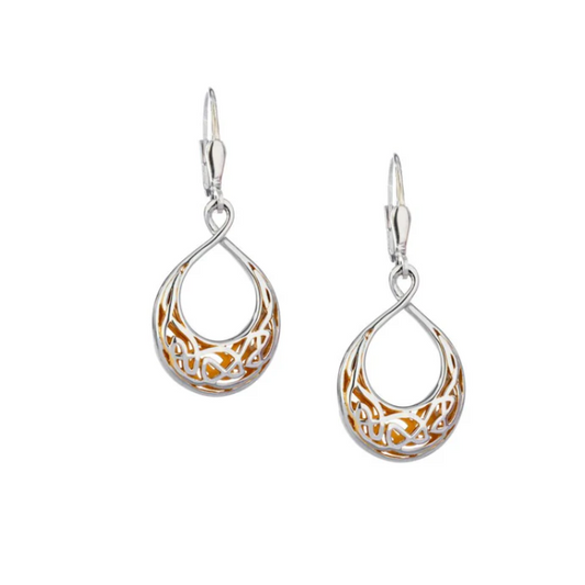 Silver with 22k Gold Gilding Window to the Soul Teardrop Earrings