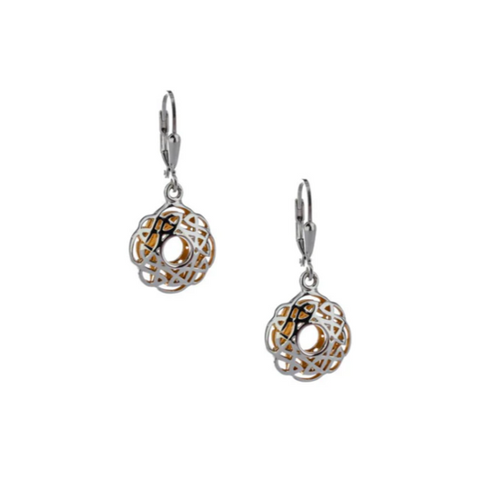 Silver with 22k Gold Gilding Window to the Soul Scalloped Earrings