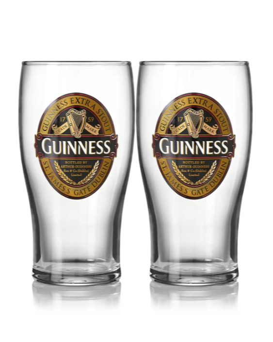 Guinness Pint Glass Classic Twin Pack