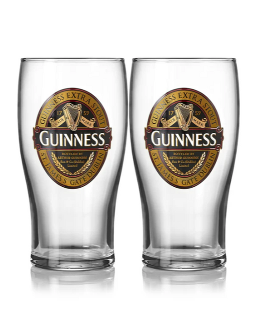 Guinness Pint Glass Classic Twin Pack