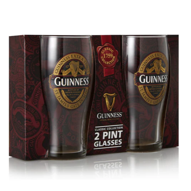 Guinness Pint Glass Classic Twin Pack