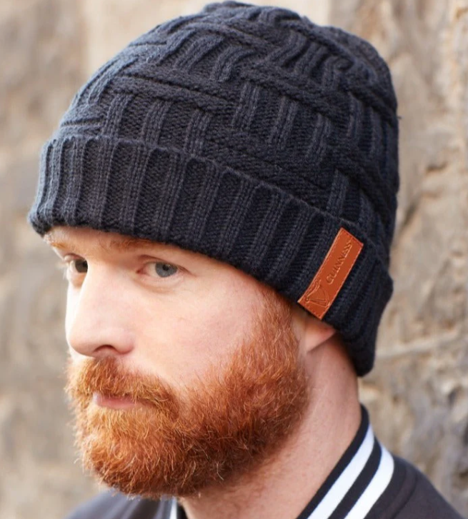 Guinness Beanie Black Leather Patch