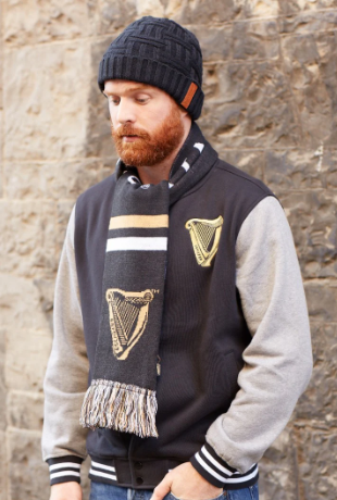 Guinness Beanie Black Leather Patch