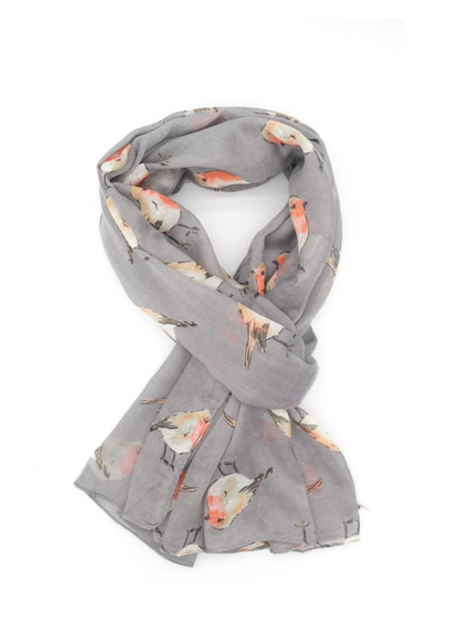 Erin Watercolor scarf Robin