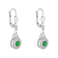 Silver Cluster Green Trinity Knot Earrings
