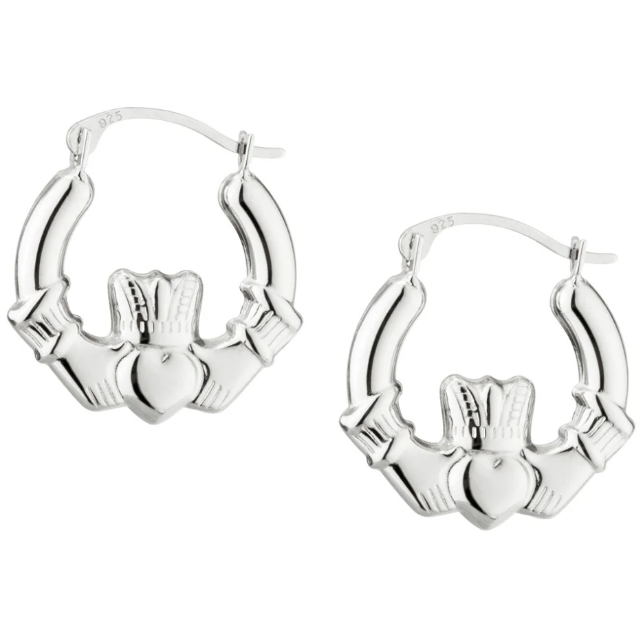 Solvar Silver Claddagh Creole Small Earrings