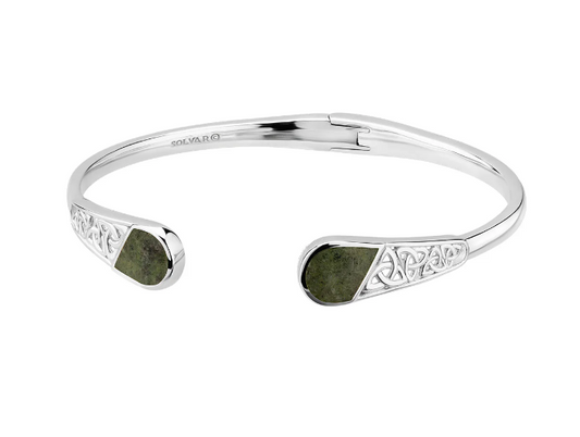 Solvar Green Marble Trinity Knot Bangle