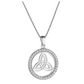 Silver Cz Round Trinity Knot Necklace