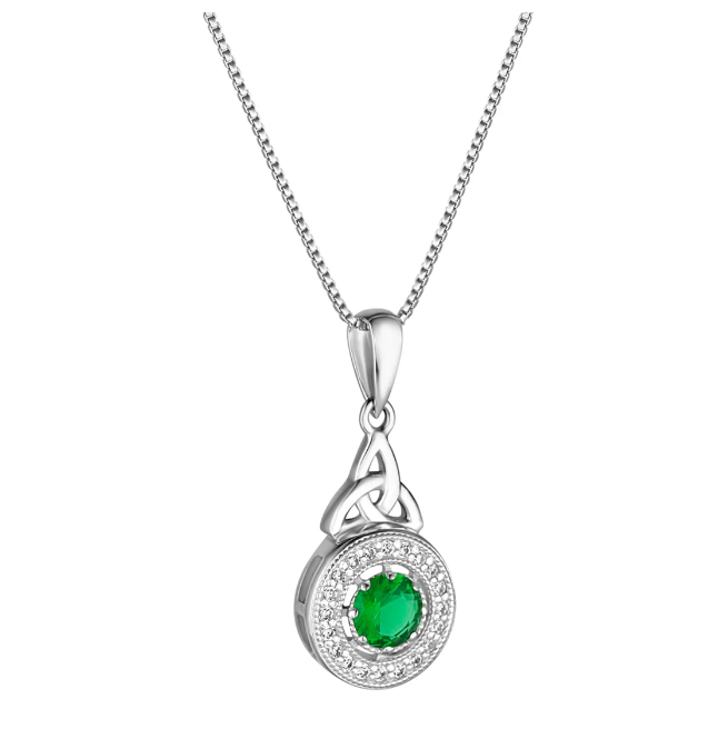 Solvar Cluster Green Trinity Knot Necklace