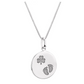 Silver Shamrock Baby Feet Disc Pendant