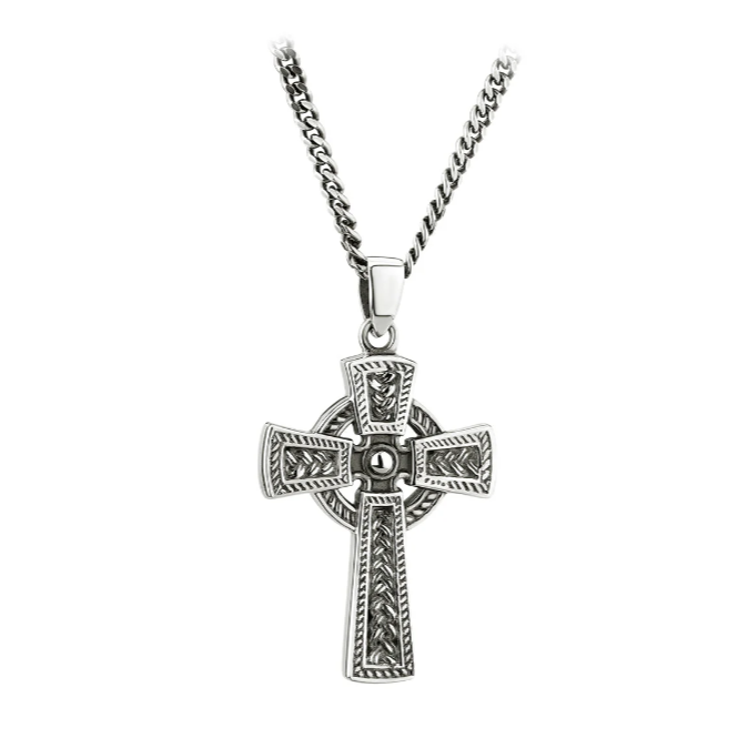 Solvar Mens Silver Cross Pendant