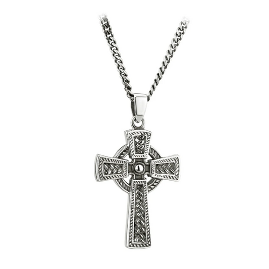 Solvar Mens Silver Cross Pendant