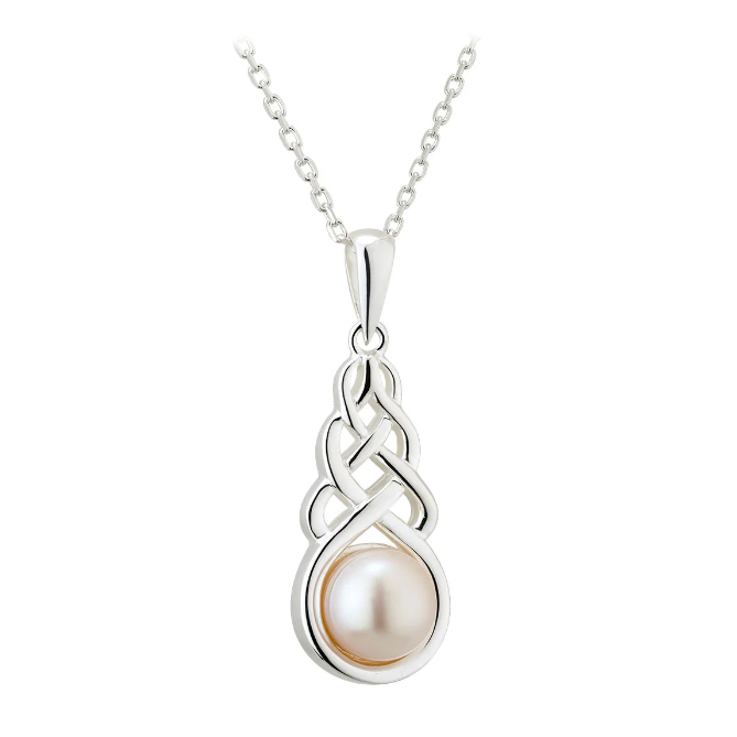 Solvar Freshwater Pearl Celtic Knot Necklace