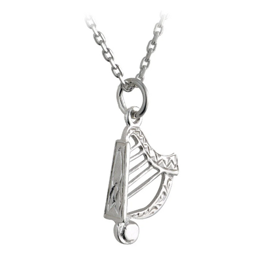 Solvar Silver Small Harp Pendant