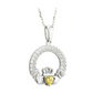 Solvar Birthstone Claddagh Necklace