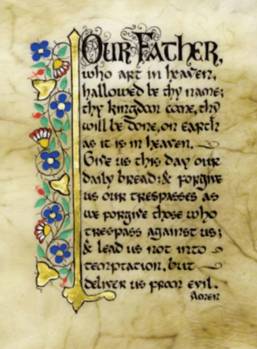 "Our Father" Celtic Manuscript Print