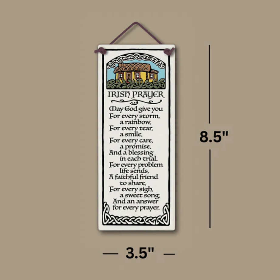 Ceramic Hand Glazed Tile - Irish Prayer