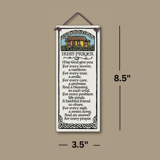 Ceramic Hand Glazed Tile - Irish Prayer
