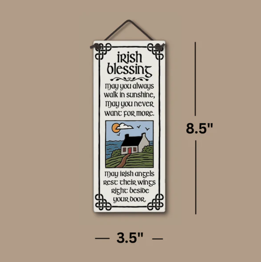 Ceramic Hand Glazed Tile - Irish Angels Blessing
