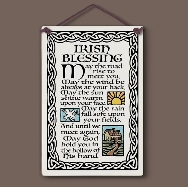 Ceramic Hand Glazed Tile - Irish Blessing