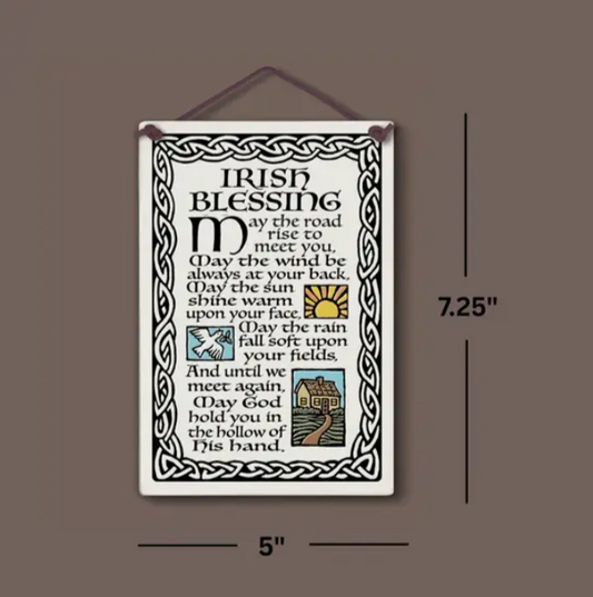 Ceramic Hand Glazed Tile - Irish Blessing
