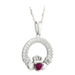 Solvar Birthstone Claddagh Necklace