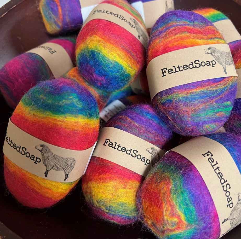 Multicolored Felted Soap