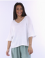 Cotton Blend V-Neck Tunic Top