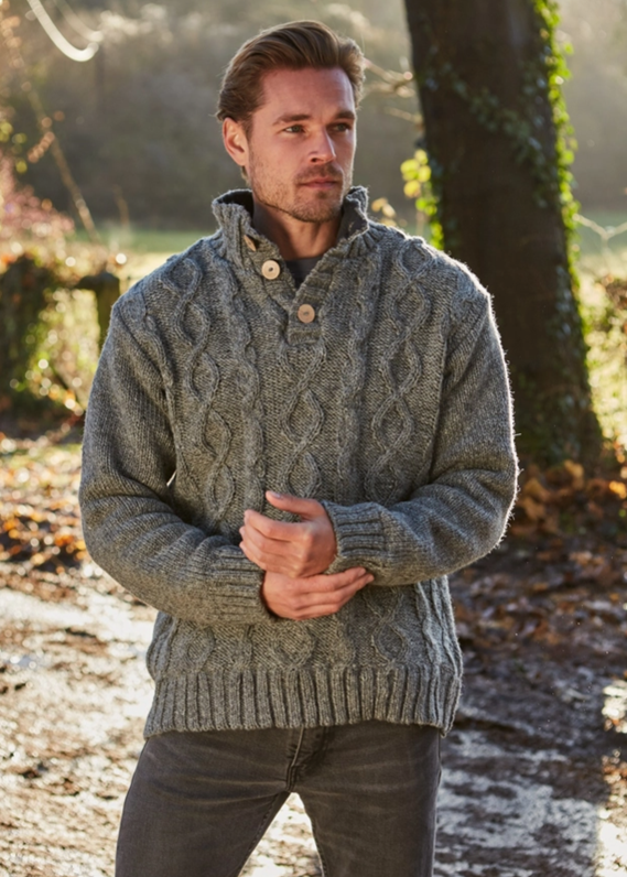 100% wool button sweater