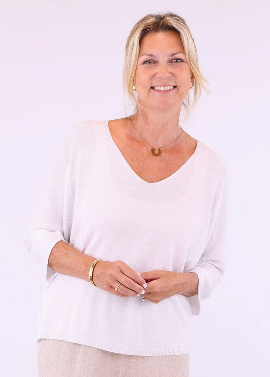 Modal Blend V-Neck Sparkle Top