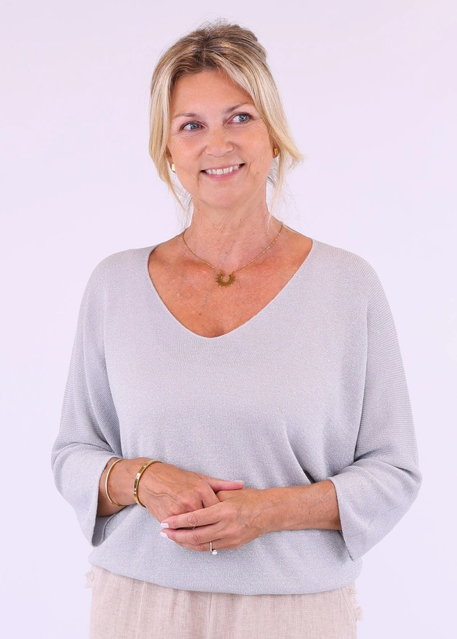 Modal Blend V-Neck Sparkle Top