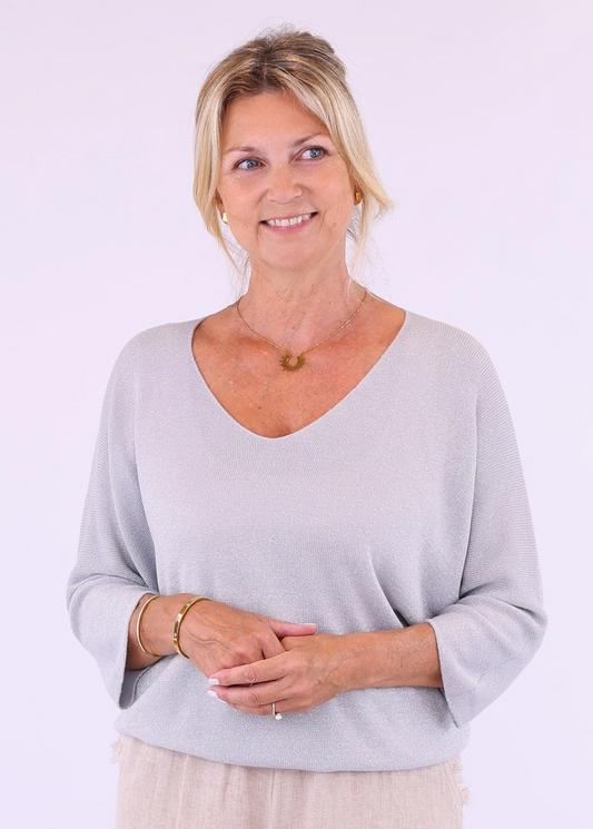 Modal Blend V-Neck Sparkle Top