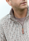 Aran Tweed 1/4 Zip Sweater - Oatmeal
