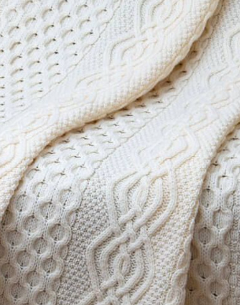 Honeycomb Merino Wool Aran Throw