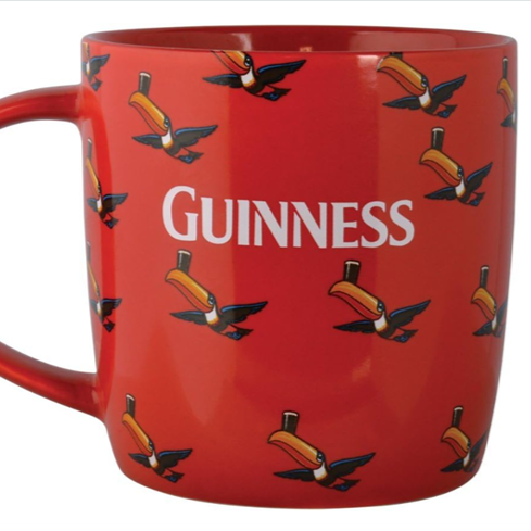 Guinness Mug Red with Flying Toucan