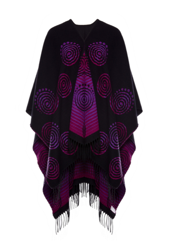 Fringed Shawl with Triskele Motif