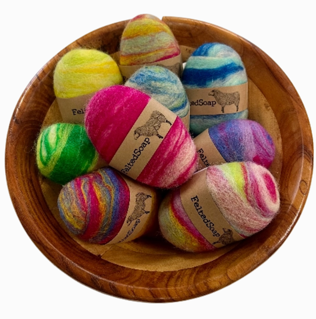 Multicolored Felted Soap