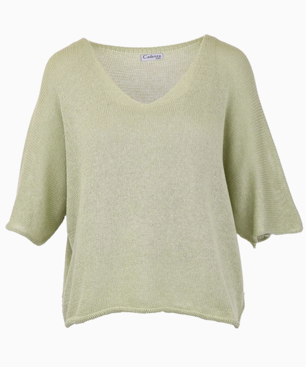 Cotton Blend V Neck Tunic Top