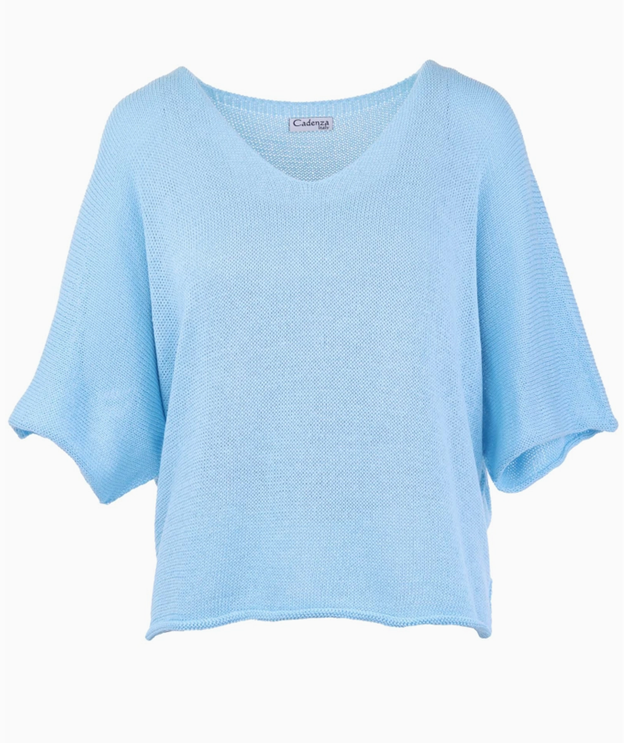 Cotton Blend V Neck Tunic Top