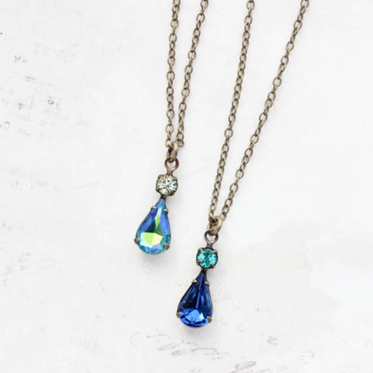 Vintage Glass Teardrop Antiquated Aurora Borealis