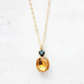 Vintage Glass Necklace Yelow Topaz