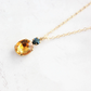 Vintage Glass Necklace Yelow Topaz