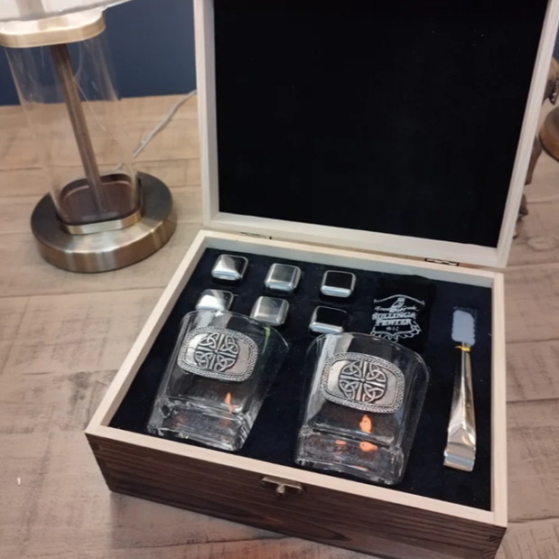 Pewter and Crystal Whiskey Glass Gift Set