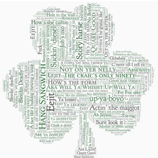 Framed Word Art - Craic Shamrock