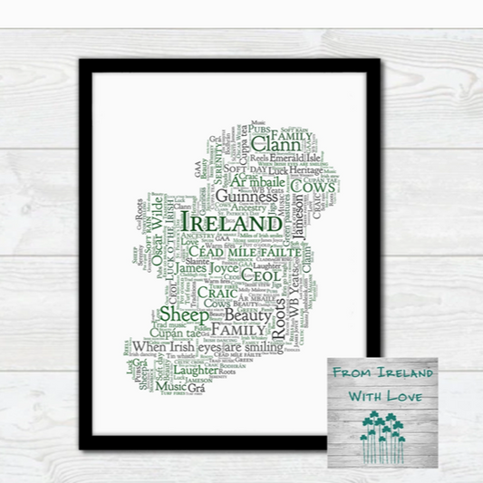 Framed Word Art - Ireland In Words